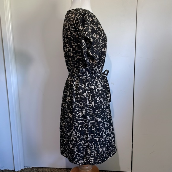 Mossimo Black Abstract Cut-Out Neck Line Lightweight Elastic Waist Pockets Dres - Picture 6 of 11